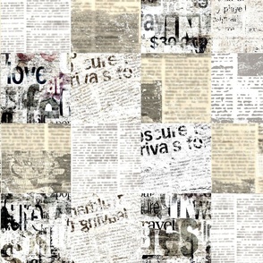 Newspaper paper grunge newsprint patchwork background #1