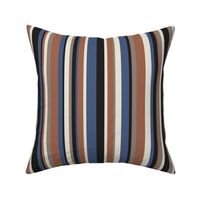 Retro boho vertical stripes mix terracotta blue