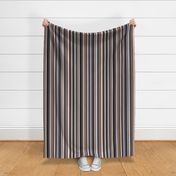 Retro boho vertical stripes mix terracotta blue