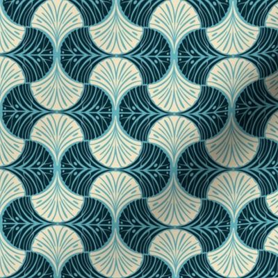 Blue Geometric Seashell Design / Small Scale