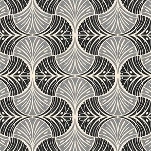Gray Geometric Seashell Design / Small Scale