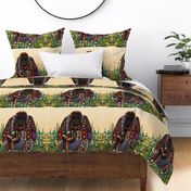 orangutan king cornsilk pillow panel