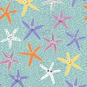Starfishes-Pastel