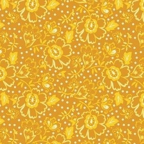 Yellow paisley flowers cute surface