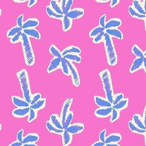 Hot pink Pink naive tropical Palms