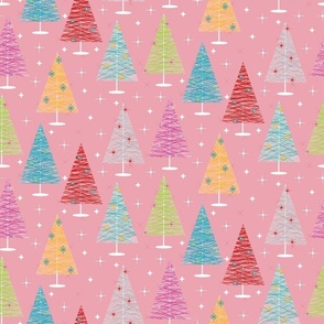 Midcentury Wire Christmas Trees - Pink-01