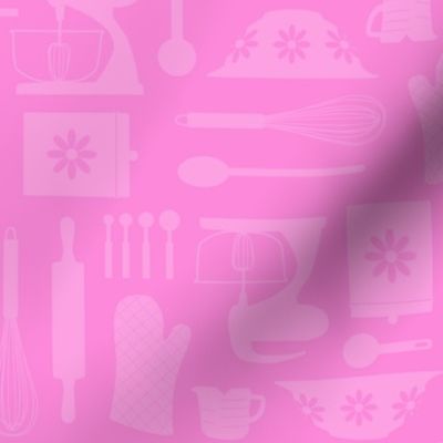 Retro Kitchen Baking Cookies - Pink 