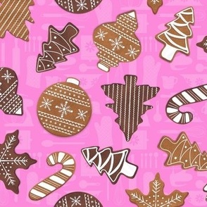 Baking Gingerbread Cookies - Pink