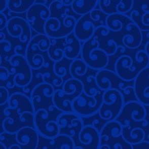 Simple Elegant Scroll - Cobalt Blue