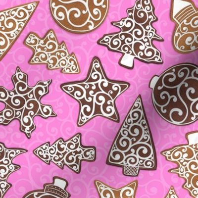 Elegant Gingerbread Cookies - Pink