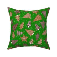 Midcentury Christmas Gingerbread Cookies - Green