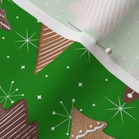 Midcentury Christmas Gingerbread Cookies - Green
