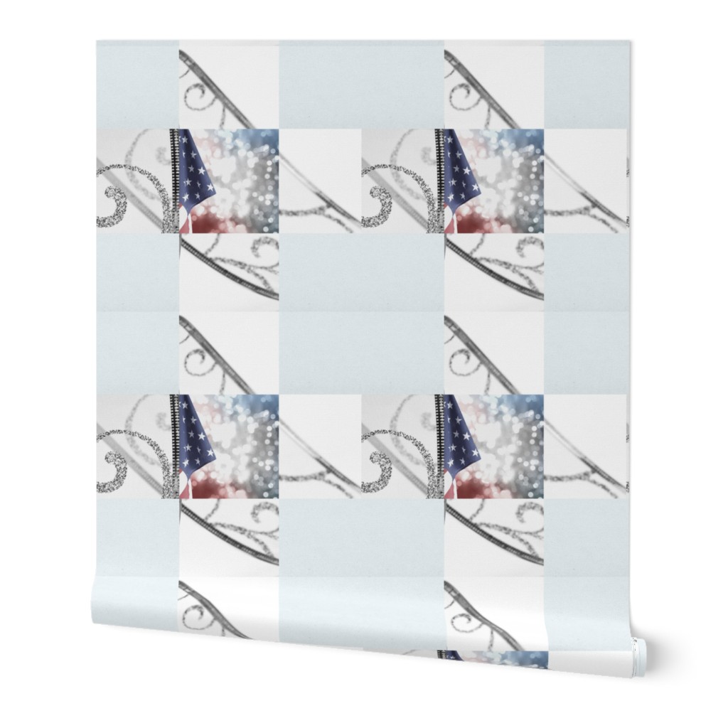 Red White & Beautiful Cheater Quilt