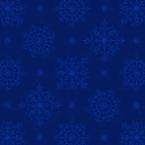 Elegant Snowflakes - Cobalt Blue