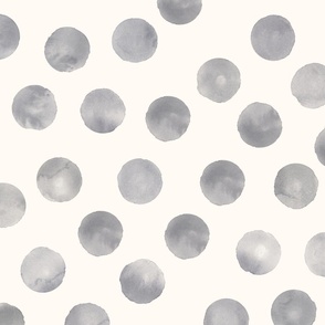 large dots grey cream background