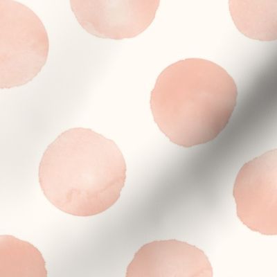 large dots peach cream background