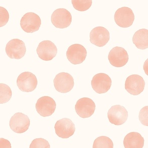 large dots peach cream background