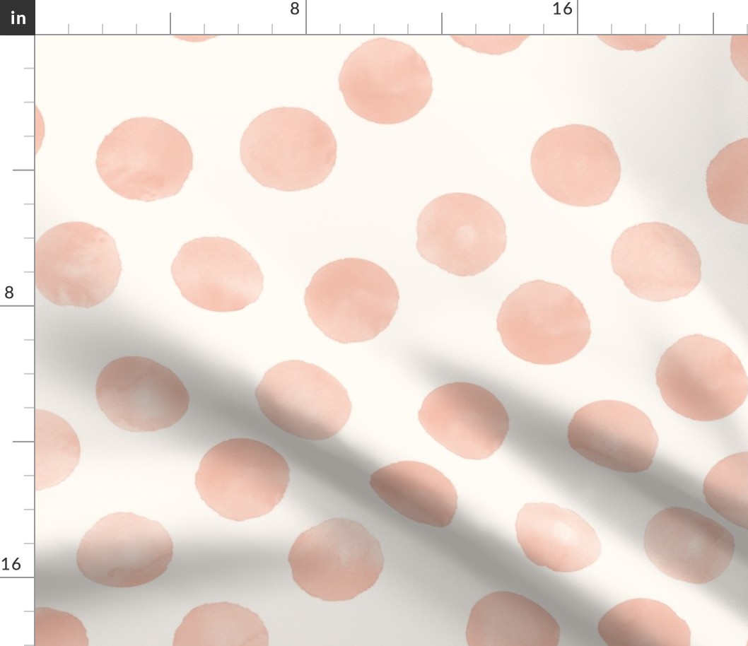 large dots peach cream background