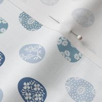 chinoiserie inspired Easter egg fabric - cute preppy blue easter