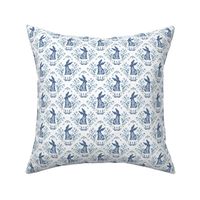 bunny fabric - preppy blue fabric