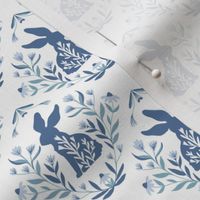 bunny fabric - preppy blue fabric