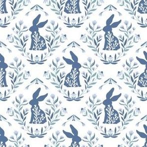 bunny fabric - preppy blue fabric