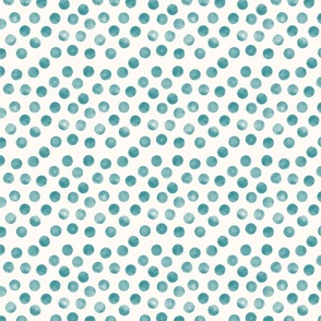 small dots  teal cream background