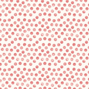 small dots red cream background