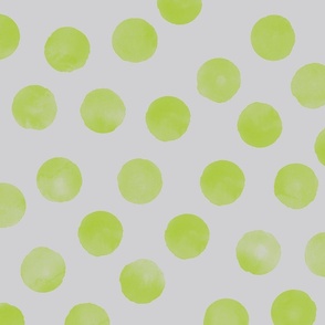 large dots green gray background