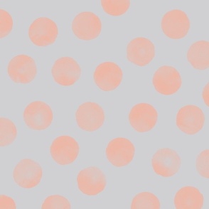 large dots peach gray background
