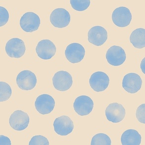 large dots blue biege background