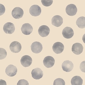 large dots grey biege background