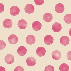 large dots pink biege background
