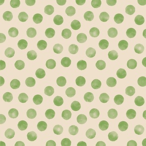 medium dots green biege background