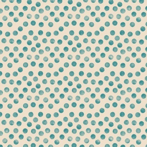 small dots  teal biege background