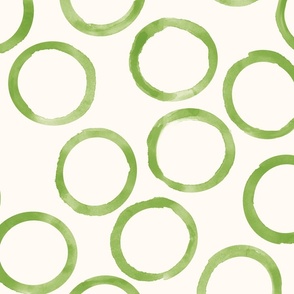 large green circles cream background