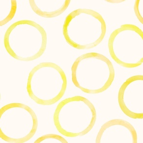 large yellow circles cream background