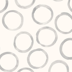 larget grey circles cream background