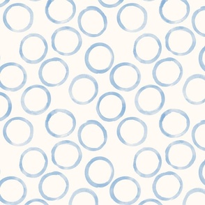 small blue Circles cream background