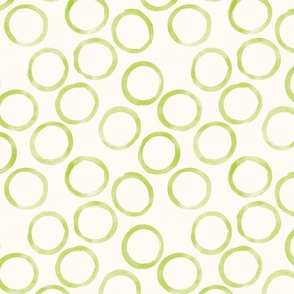 small green circles cream background