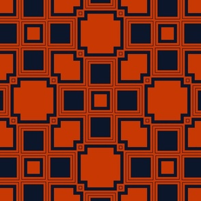 The Orange and the Navy: Squares Plus - Chicago Bears - 12in x 12in