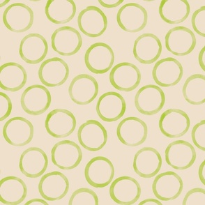 small green circles biege background