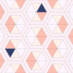 Pink mid century mod hex wallpaper