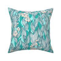 Tropical Bloom in Teal