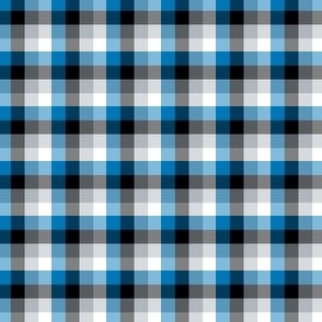 The White the Black the Grey and the Blue :Mini Plaid - 1in x 1in