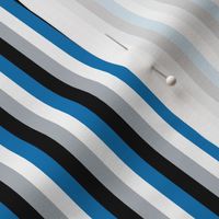 The White the Black the Grey and the Blue: Mini Stripes - Vertical - 1in x 1in