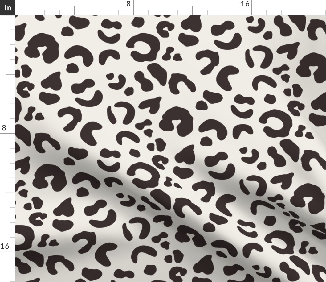 Leopard Spots - Chocolate Brown / Ivory - Large Scale