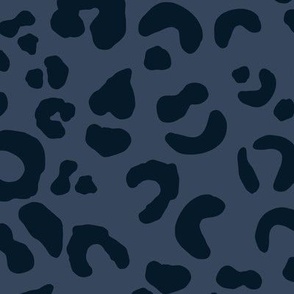 Leopard Spots - Navy Blue / Denim Blue - Large Scale