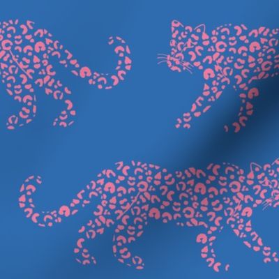 Leopard Parade - Palace Blue / Carnation Pink - Large Scale
