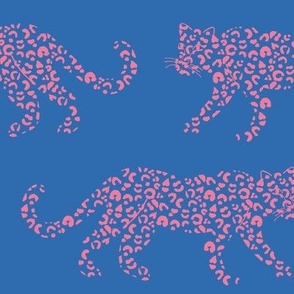 Leopard Parade - Palace Blue / Carnation Pink - Large Scale